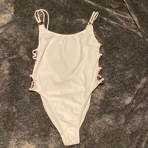 White one piece bathing suit